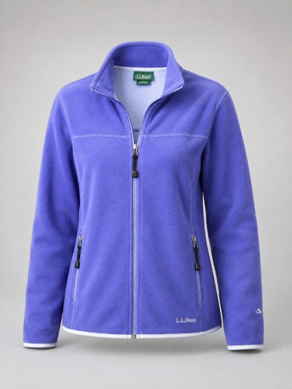 LL Bean Womens Medium Jacket Purple Polartec Full-Zip Fleece Sweatshirt